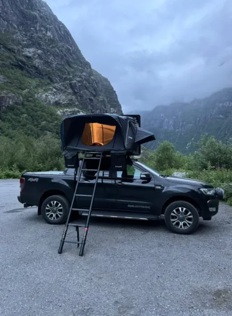 Snailer Abis stresny stan na aute Ford Ranger - fotografia zakaznika z krajiny Norsko